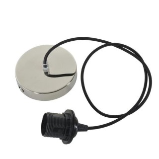 Cordeliere câble textile TRISS E27 60W alu brillant