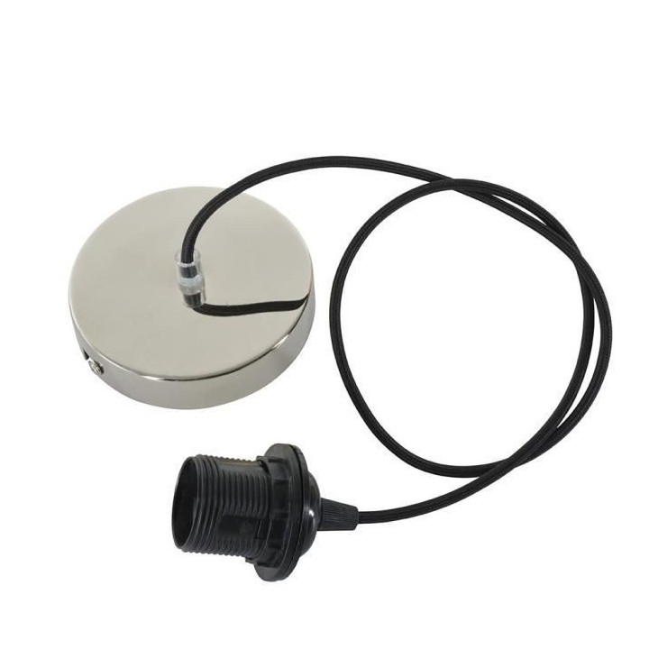 Cordeliere câble textile TRISS E27 60W alu brillant