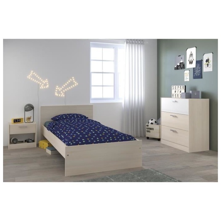 PARISOT Chambre enfant complete style contemporain décor acacia clair