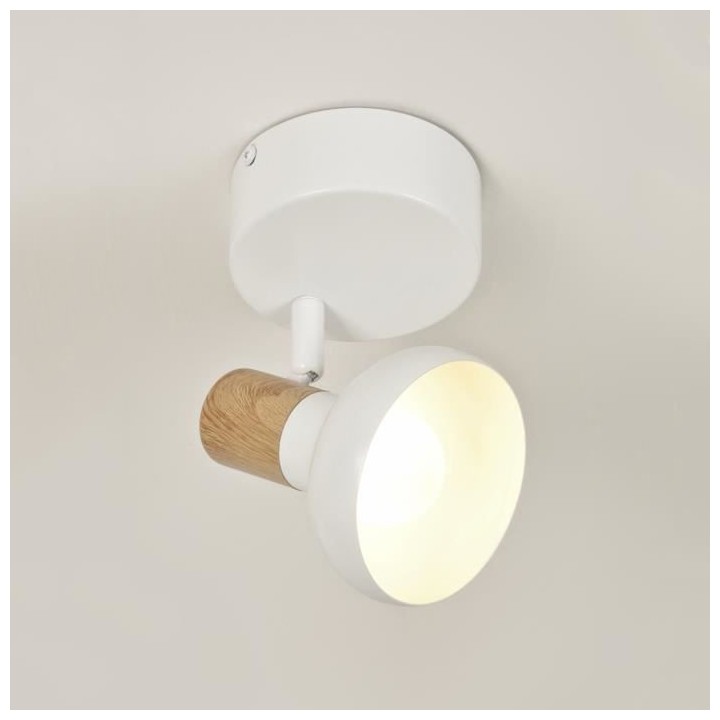 COREP Spot 1L Alvar bicolore en métal avec sticker effet bois - E14 4