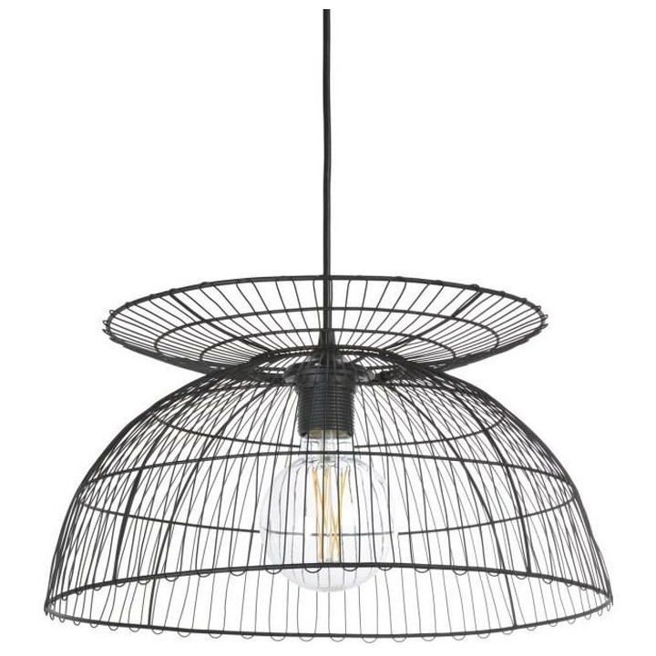 Suspension en métal - Cylindrique - Style classique - Noir - Fil D38