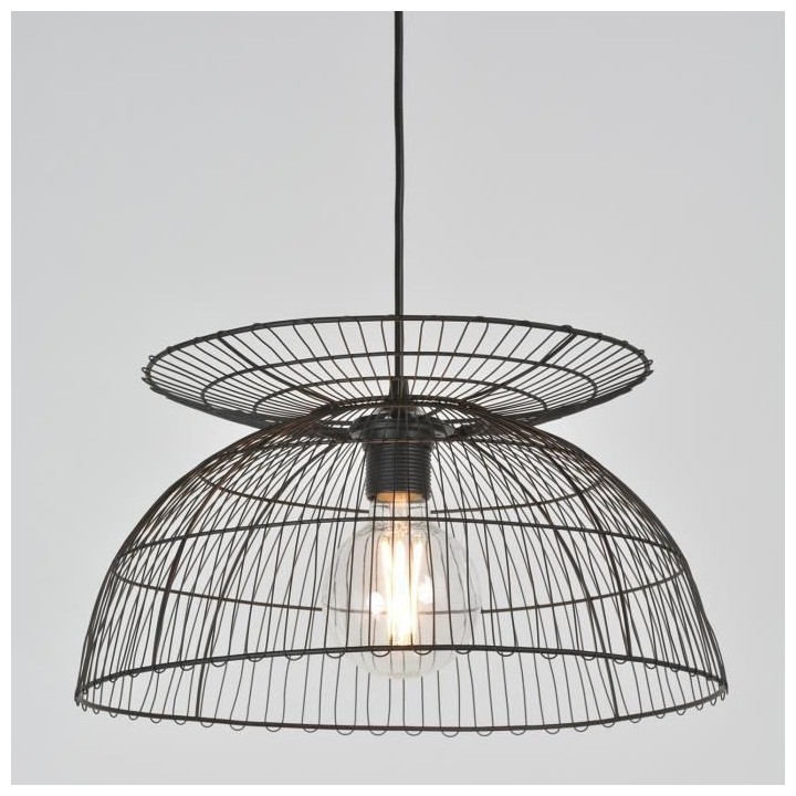 Suspension en métal - Cylindrique - Style classique - Noir - Fil D38