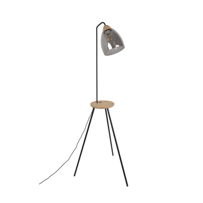 COREP Lampadaire avec chargeur USB et tablette - Métal et verre - Ø 66 x H160 cm