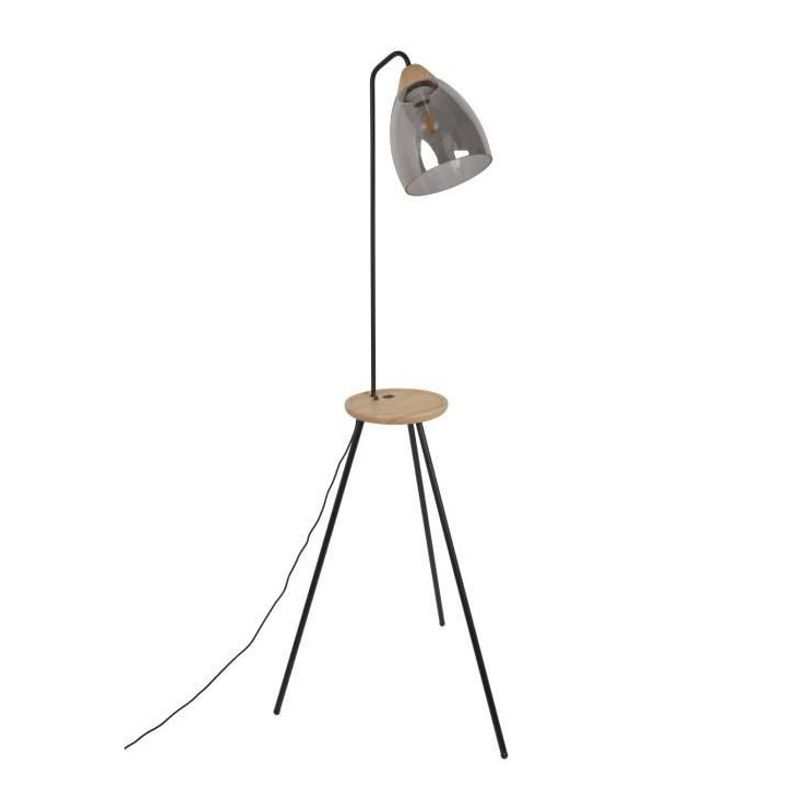 COREP Lampadaire avec chargeur USB et tablette - Métal et verre - Ø
