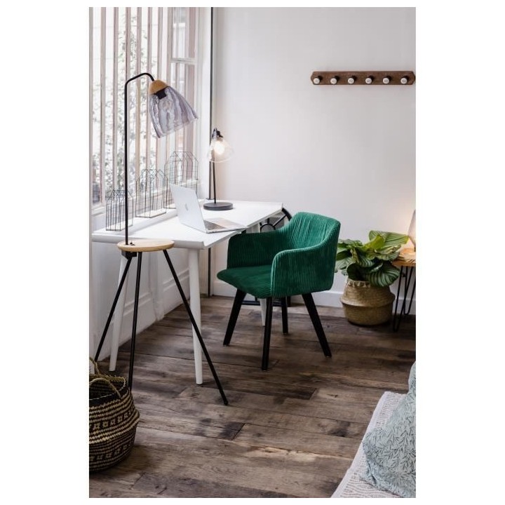 COREP Lampadaire avec chargeur USB et tablette - Métal et verre - Ø