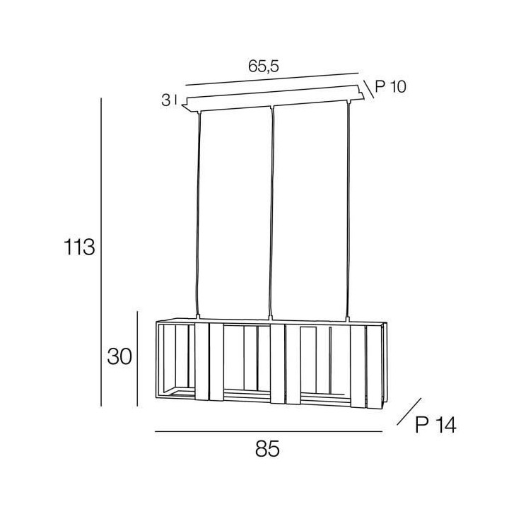 COREP Suspension 3L Boite Bois Vancouver