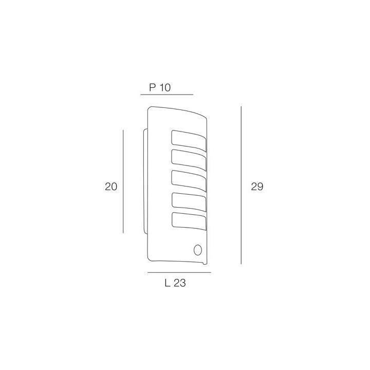 COREP - Applique extérieur - Demi-lune en métal - E27-20W - Nickel