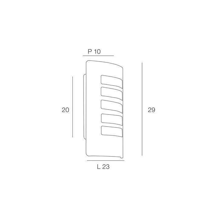 COREP - Applique extérieur - Demi-lune en métal - E27-20W - Nickel