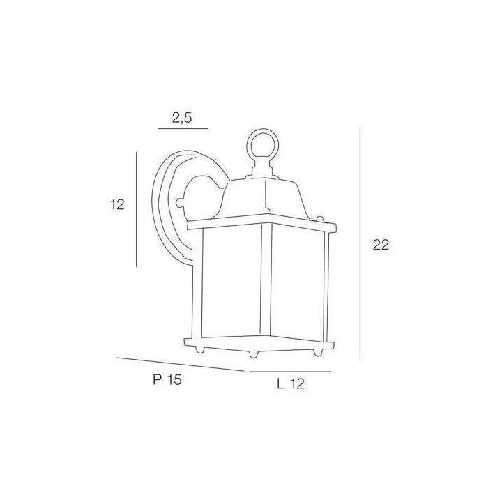 COREP - Applique extérieur - Métal et verre transparent - E27-60W -