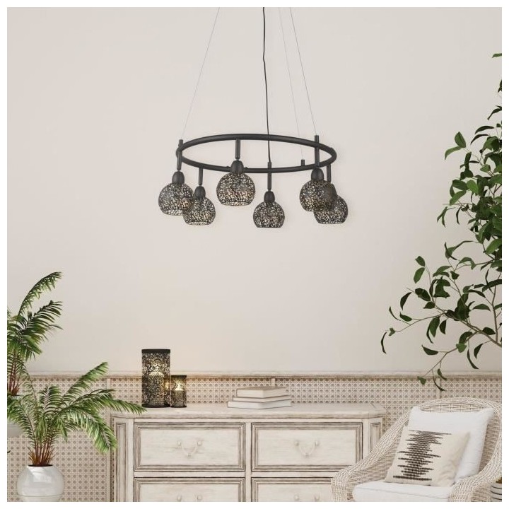 COREP Suspension en métal Dalila - H 30 cm - 33 W - Noir sablé et la