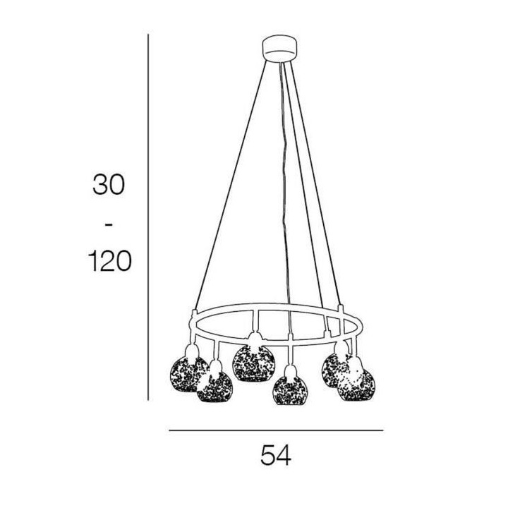 COREP Suspension en métal Dalila - H 30 cm - 33 W - Noir sablé et la