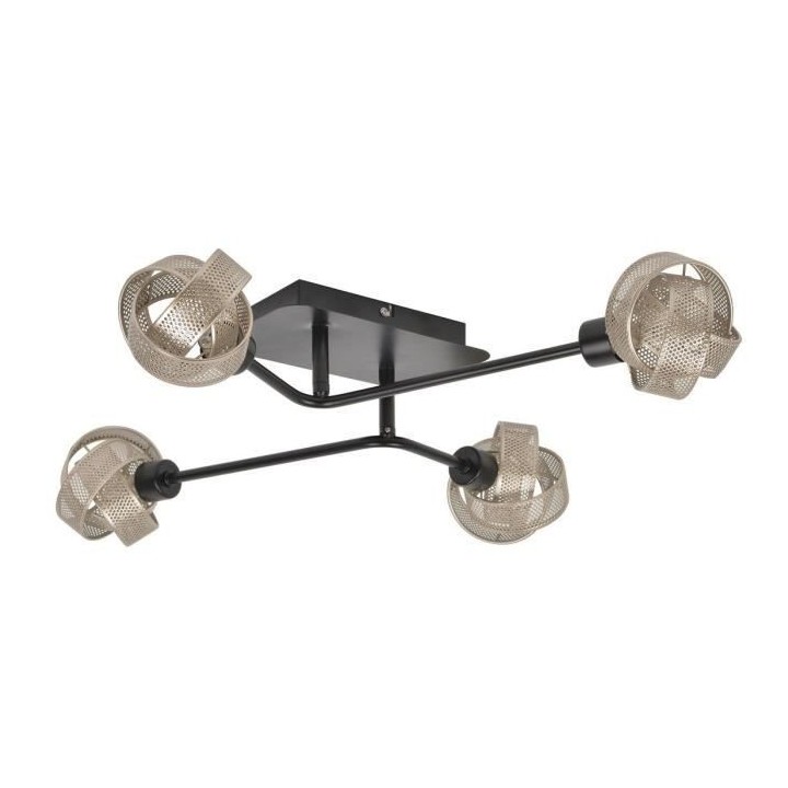 COREP Plafonnier 4 lumieres en métal Ring - H 14 cm - 33 W - Champagn