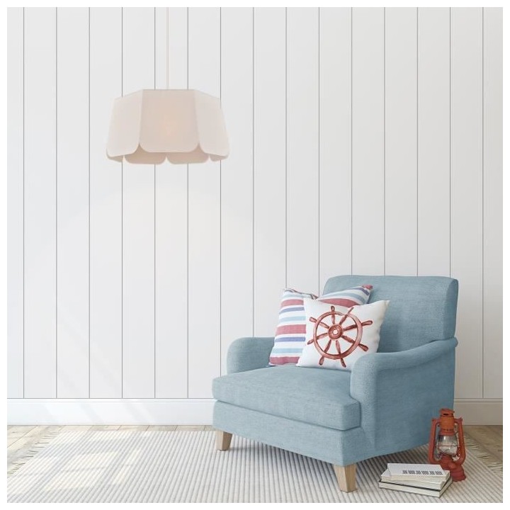 COREP Suspension L43 Percale Géom Blanc