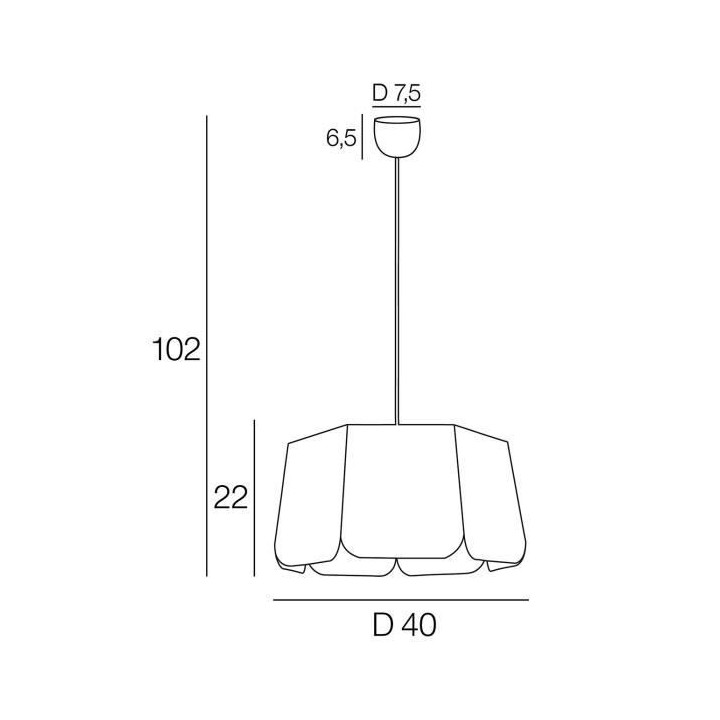 COREP Suspension L43 Percale Géom Blanc