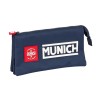 Trousse Fourre-Tout Triple Munich Storm Blue marine (22 x 12 x 3 cm)