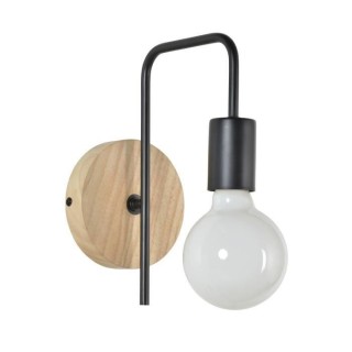 COREP Applique Berkley base ronde en bois naturel patiné et métal pe