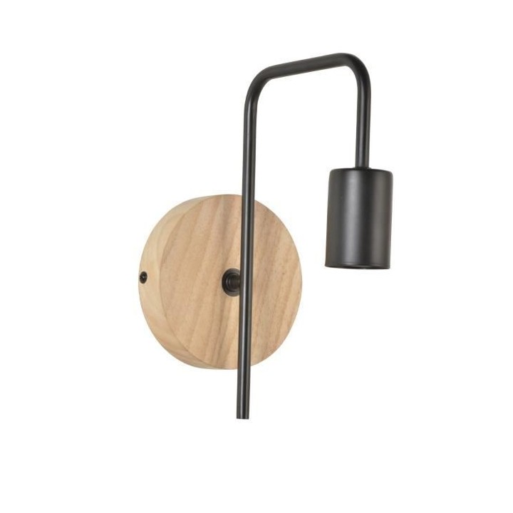 COREP Applique Berkley base ronde en bois naturel patiné et métal pe