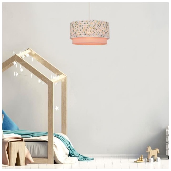 COREP Suspension Wakko double cylindre - E27 - 100W - Chevrons et blus