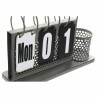 Calendrier de bureau DKD Home Decor 26 x 8 x 18 cm Noir Métal Gris clair