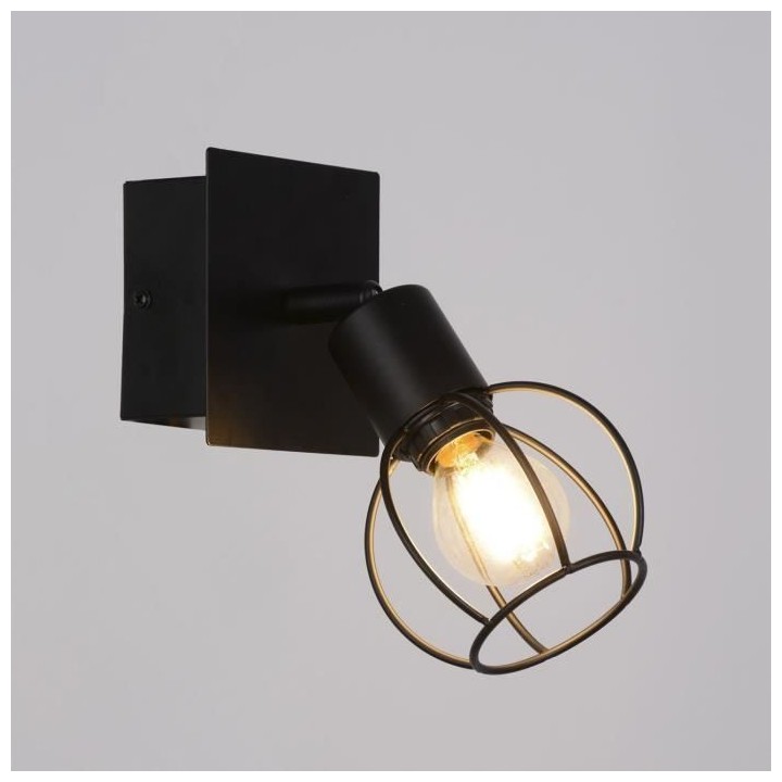 Spot Owen - Métal - 1L - E14 - 40 W - Noir - COREP