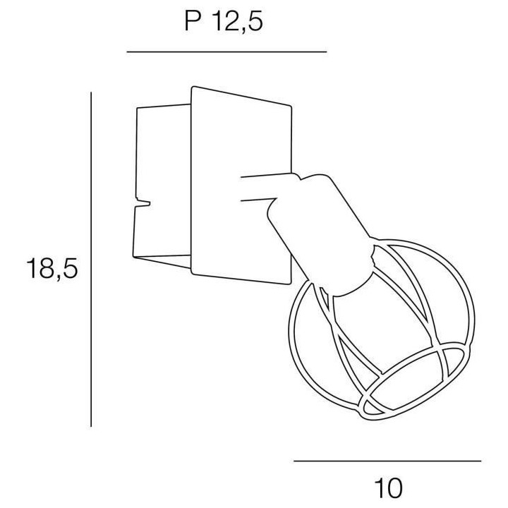 Spot Owen - Métal - 1L - E14 - 40 W - Noir - COREP