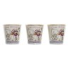 Set de pots DKD Home Decor Rose Doré PVC Shabby Chic 38 x 13 x 14 cm (3 Pièces)