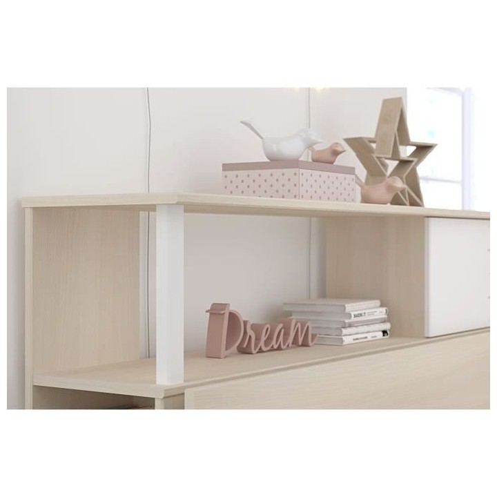 PARISOT Chambre enfant complete Tete de lit + lit + bureau - Style con