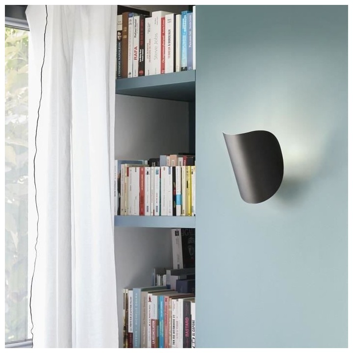 Applique Oscar - Métal - Style années 50 - E27 - L17 cm - Noir