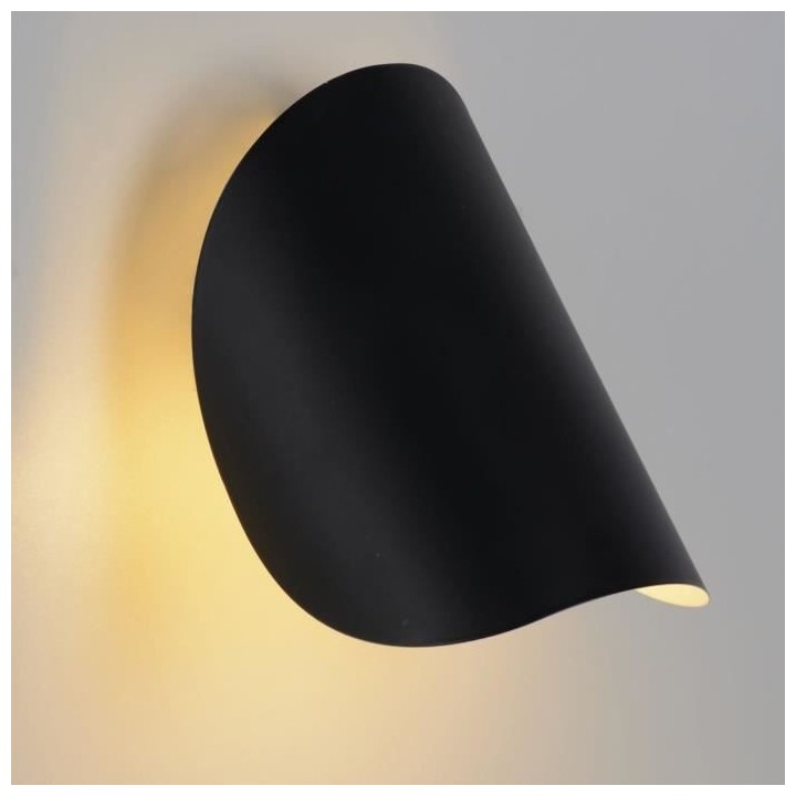 Applique Oscar - Métal - Style années 50 - E27 - L17 cm - Noir