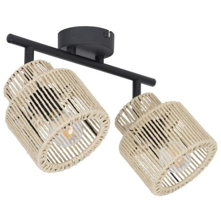 Spot Cancun - Métal et cordelette - 2 L - E14 - 40 W - Naturel - CORE