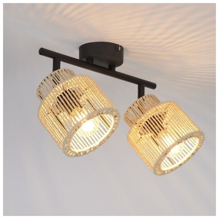 Spot Cancun - Métal et cordelette - 2 L - E14 - 40 W - Naturel - CORE