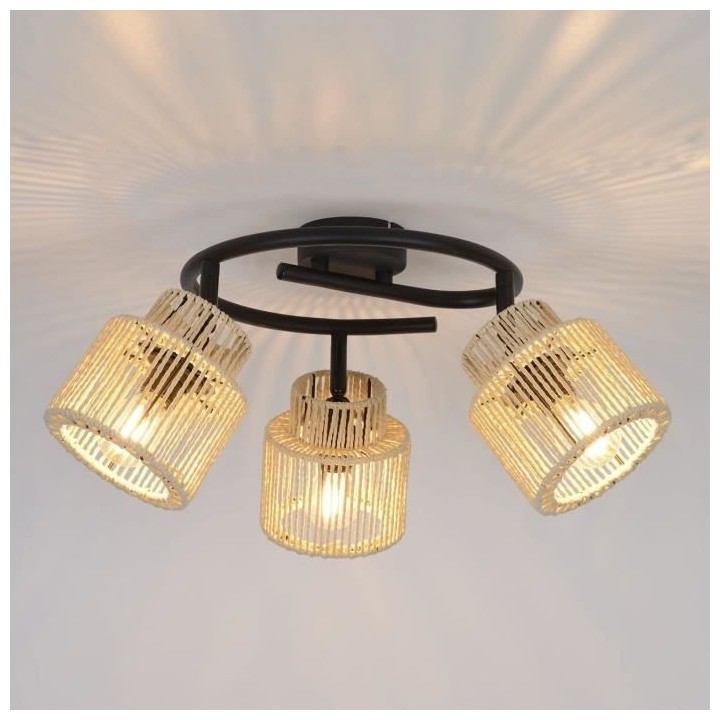 Spot Cancun - Métal et cordelette - 3 L - E14 - 40 W - Naturel - CORE