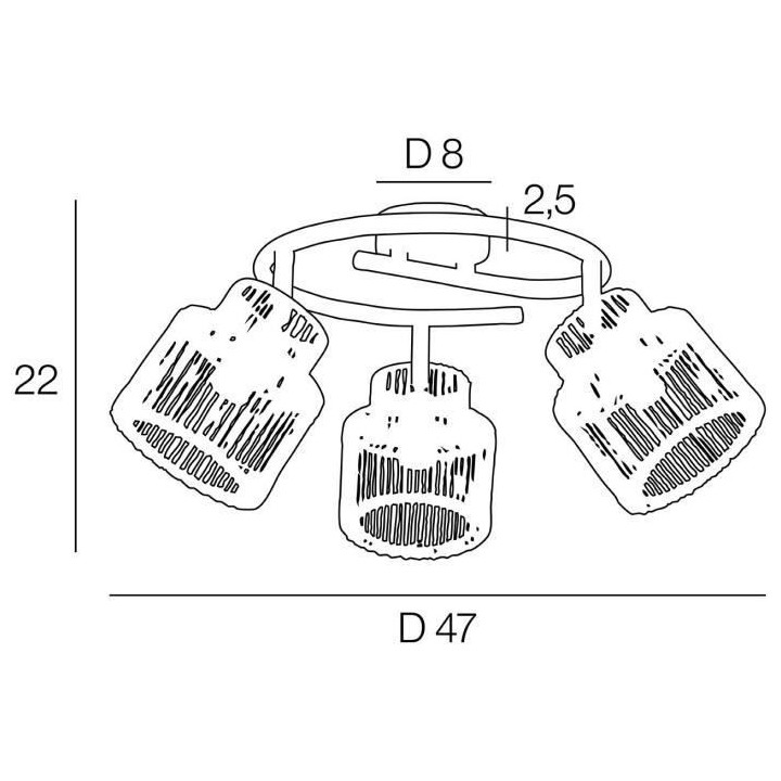 Spot Cancun - Métal et cordelette - 3 L - E14 - 40 W - Naturel - CORE