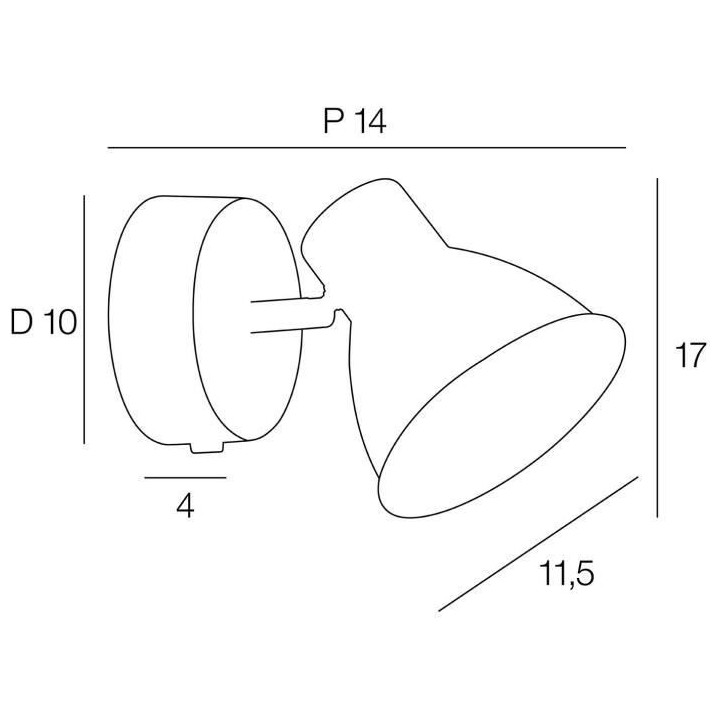 Spot Dock - Métal - 1 L - E14 - 40 W - Noir mat - COREP