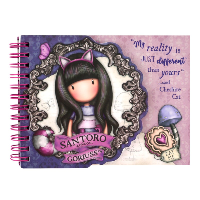 Bloc de Notes Gorjuss Cheshire cat Violet (15.3 x 11 x 1.6 cm)