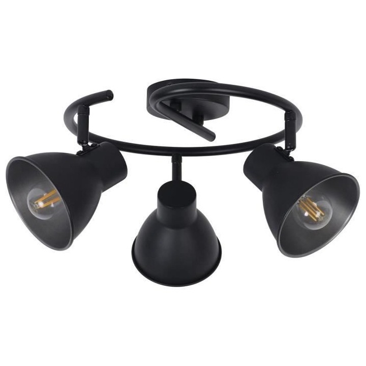 Plafonnier Dock - Métal - 3 L - E14 - 40 W - Noir mat - COREP