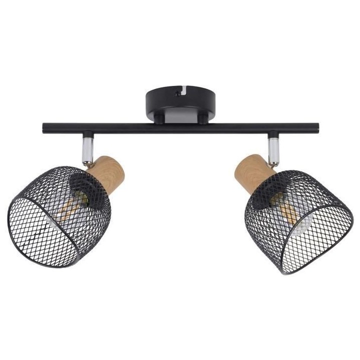 Spot Ottawa - Métal - 2 L - E14 - 25 W - Noir - COREP