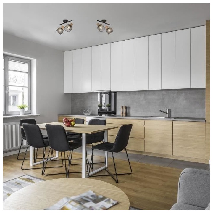 Spot Ottawa - Métal - 2 L - E14 - 25 W - Noir - COREP