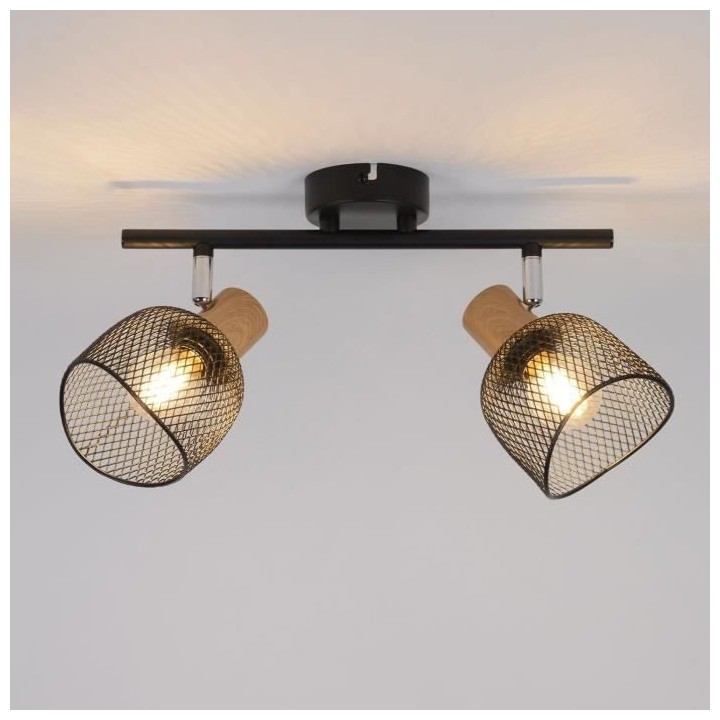 Spot Ottawa - Métal - 2 L - E14 - 25 W - Noir - COREP