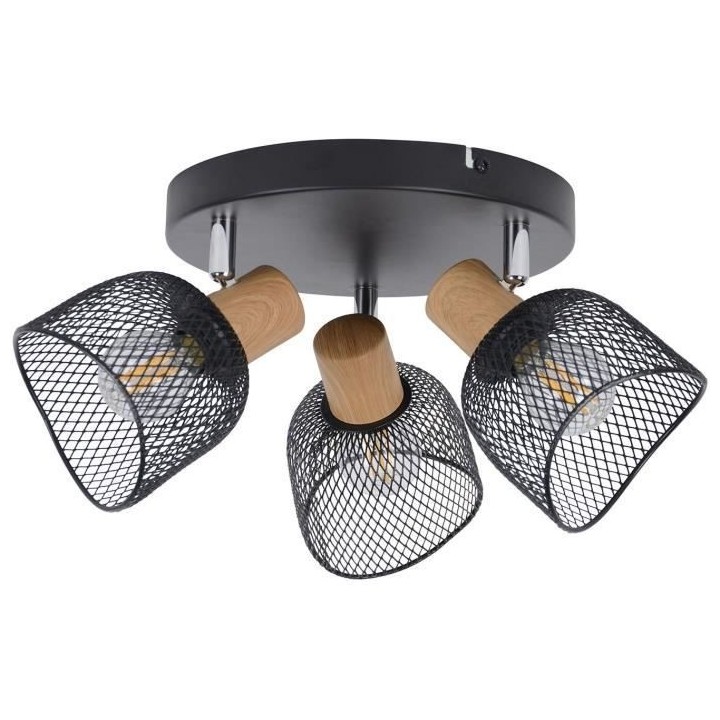 Plafonnier Ottawa - Métal - 3 L - E14 - 25 W - Noir - COREP