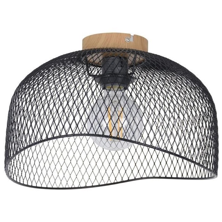 Plafonnier Ottawa - Métal - Ø30 cm - E27 - 60 W - Noir - COREP