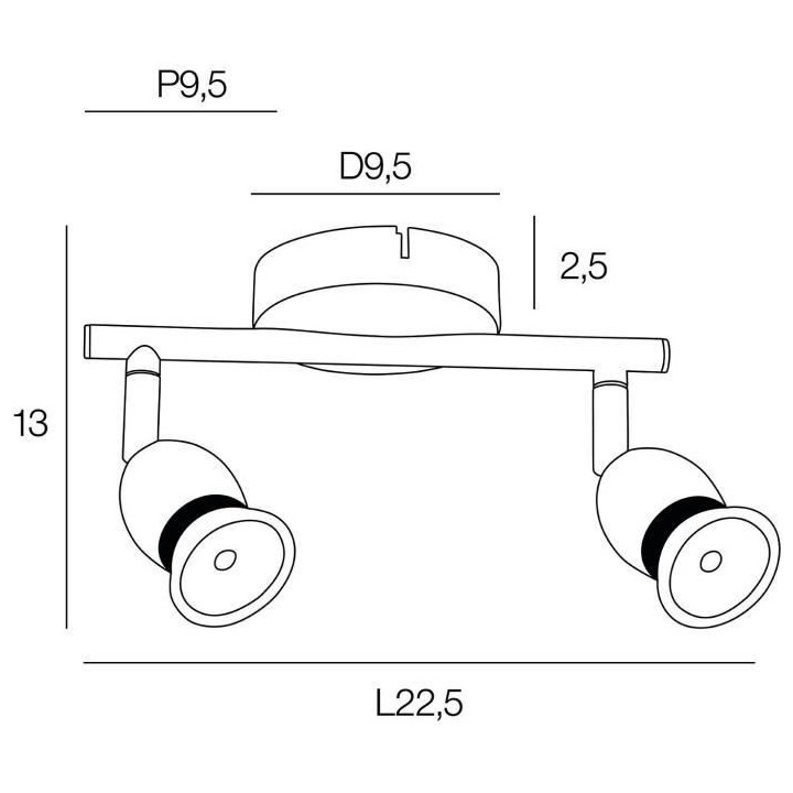 Spot LED Mely - Métal - 2 L - GU10 - 5 W - Pétrole - COREP