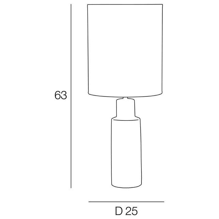 Lampe Santal - Céramique et lin - Rétro années 70 - Cylindre - E27