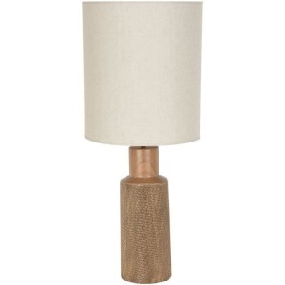 Lampe Santal - Céramique et lin - Rétro années 70 - E27 - Ø35 cm -