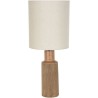 Lampe Santal - Céramique et lin - Rétro années 70 - E27 - Ø35 cm - Brun