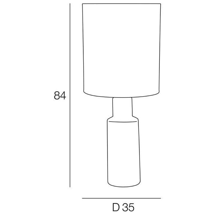 Lampe Santal - Céramique et lin - Rétro années 70 - E27 - Ø35 cm -