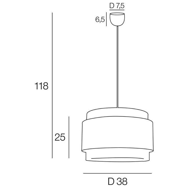Suspension - Coton - Cylindre - E27 - Ø38 cm - Visages et caramel