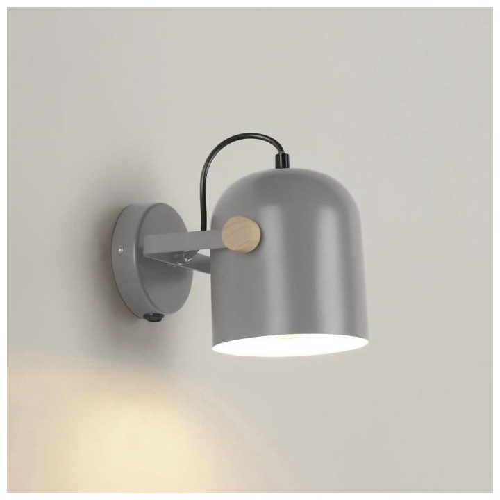 Spot Ylva - Métal - 2 L - E27 - 40 W - Gris mat - COREP