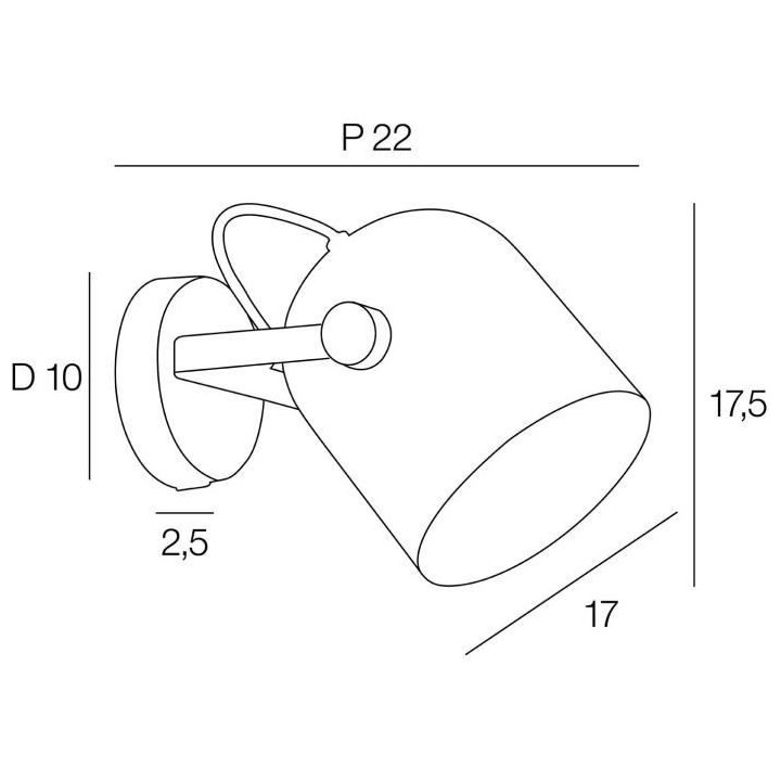 Spot Ylva - Métal - 2 L - E27 - 40 W - Gris mat - COREP