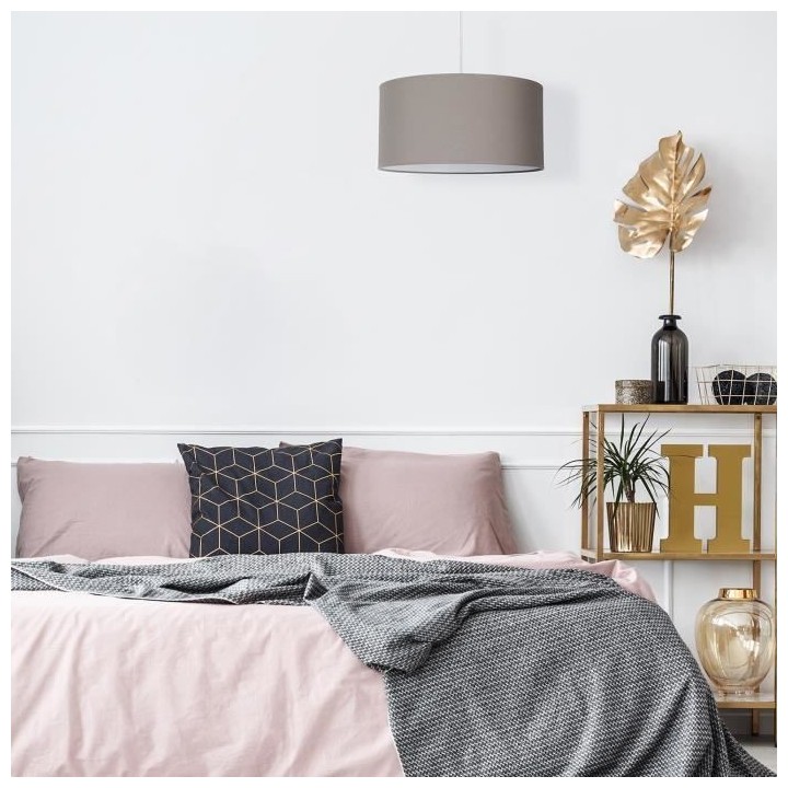 Suspension cylindre - Coton - Ø38 cm -H.19 cm - Gris souris - COREP